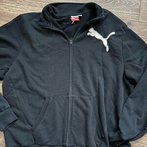 PUMA Black Long Sleeve Full Zip Collared with Pockets Jacket Sweatshirt Size XL